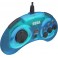 Manette Filaire Retro-bit Sega Mega Drive 8 Button Arcade USB Pad Bleu transparent