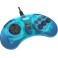 Manette Filaire Retro-bit Sega Genesis Mega Drive 8 Button Arcade USB Pad Bleu transparent