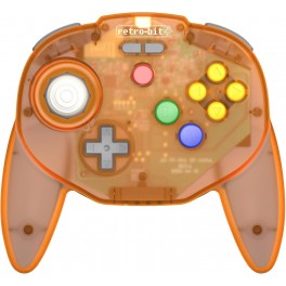 Manette Sans Fil Retro-Bit Tribute 64 V2 2.4G Orange pour N64, Switch, PC, Mac