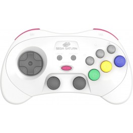 Retro-Bit SEGA Saturn 2.4GHz Pro Manette sans fil Nintendo Switch - Receveurs Saturn & USB inclus - Edition Blanc