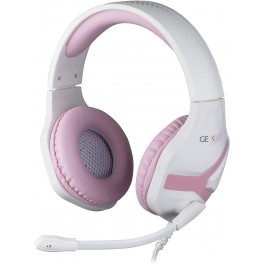 Casque gaming Geek Girl Blanc et Rose Universel filaire Crystal