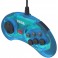 Manette Filaire Bleu Design Sega Mega Drive