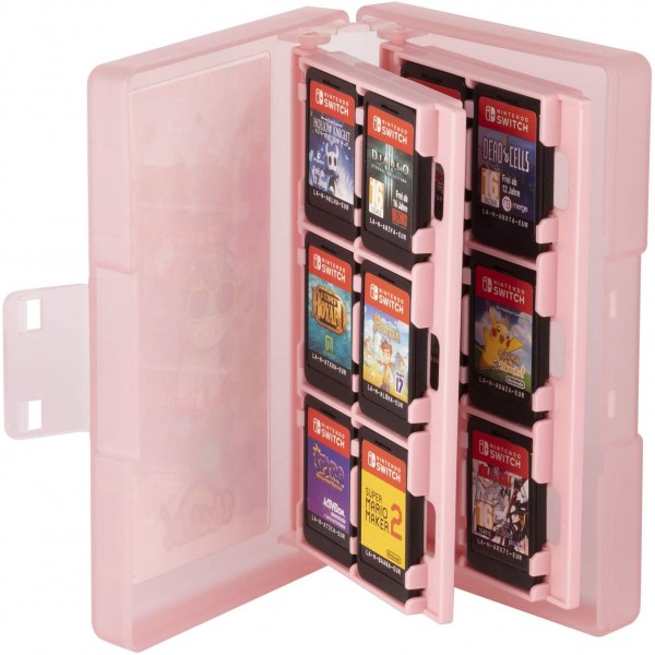 Boite de rangement rigide anti-choc Licorne pour 24 cartouches de jeux  Nintendo Switch Rose