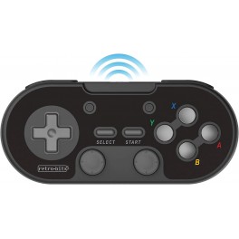 Manette Retrobit Legacy 16 sans Fil Noir pour Switch/PC/Steam/Raspberry Pi/Snes/Android 2,4g
